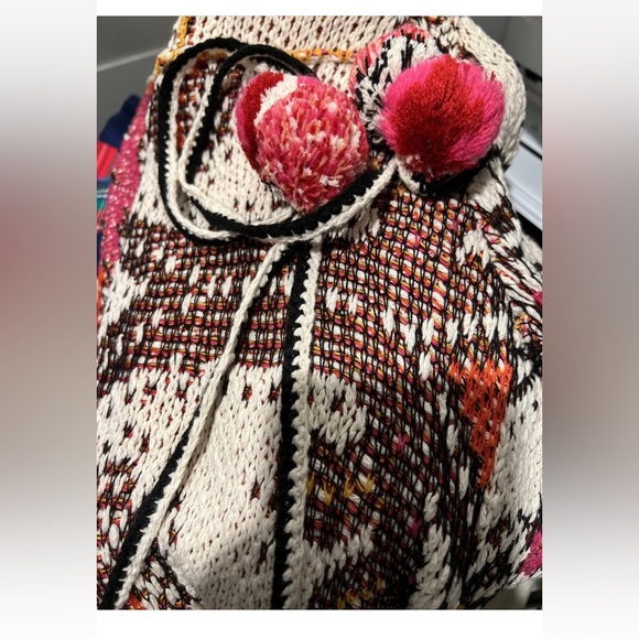 Moth For Anthropologie Pleiades Cardigan w Pom Pom Sash - Small - Picture 3 of 6